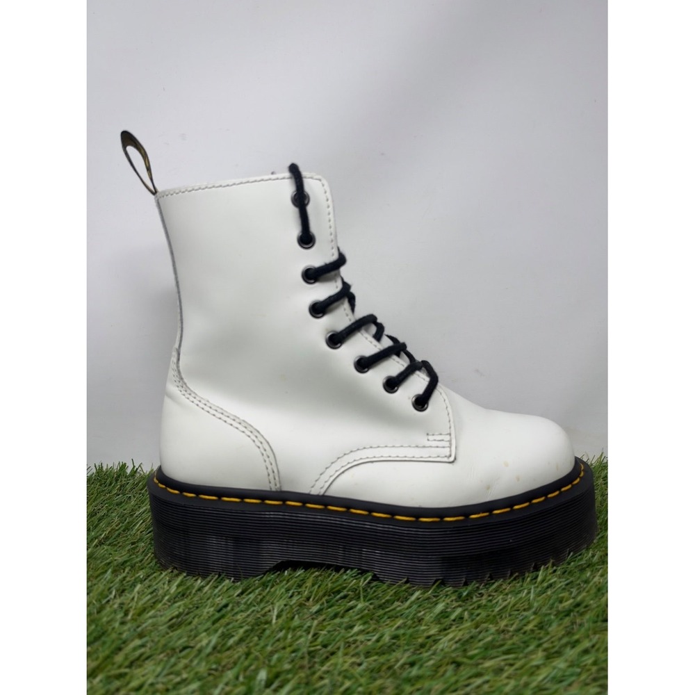 Dr. Martens Jadon Boot Womens 7 White Leather Chunky Platform Combat Grunge Punk